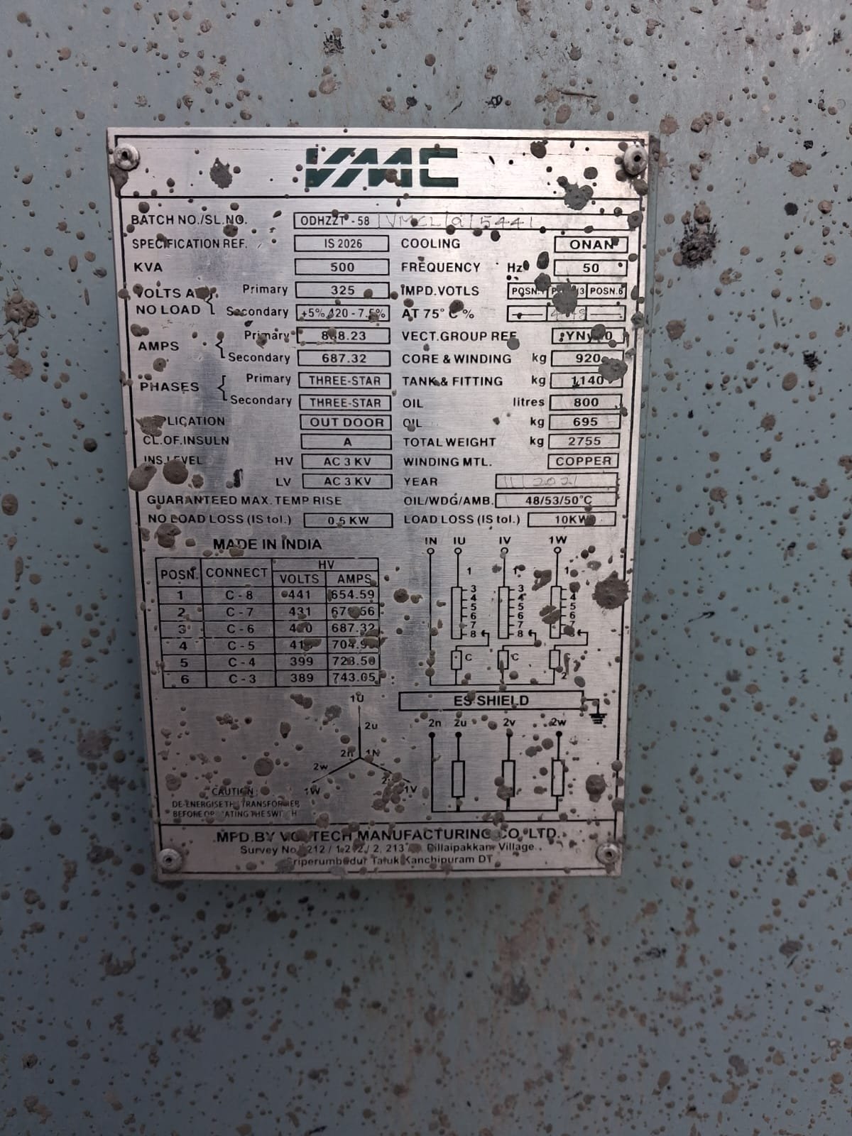 500 KVA VMC & Voltech